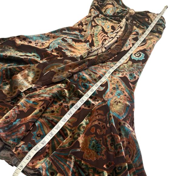 S.L. Fashions Velvet Burnout Bandeau Dress 8 NWT Chocolate Brown Fall Y2K - Picture 5 of 11